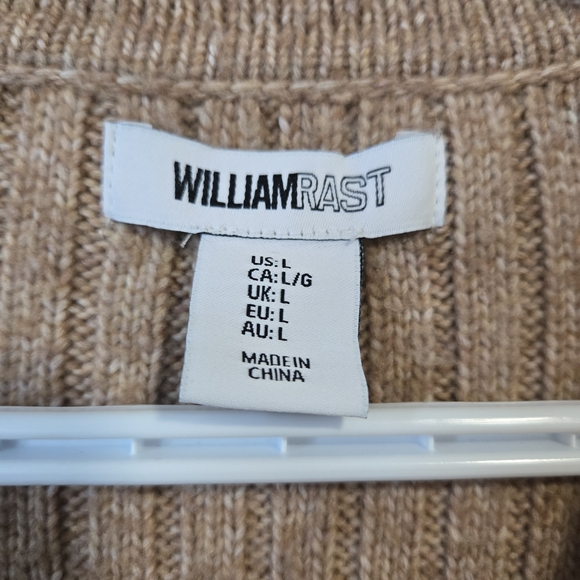 William Rast Ribbed V-Neck Sweater in Tan - Picture 3 of 3
